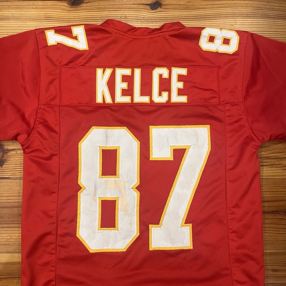 CUSTOM UNSIGNED TRAVIS KELCE RED JERSEY XL - Picture 6 of 9
